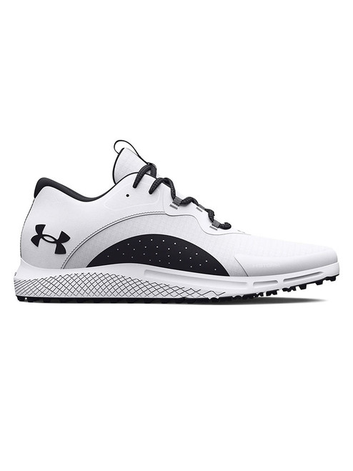 Under Armour Charged Draw 2 Spikeless Golf Shoes - White/Black